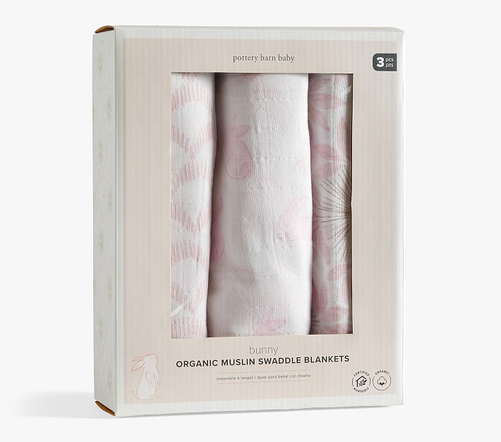 Open Box Bunny Organic Muslin Swaddle Set Pottery Barn Kids
