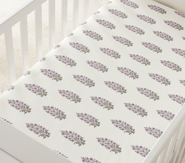 Medallion Floral Organic Crib Fitted Sheet