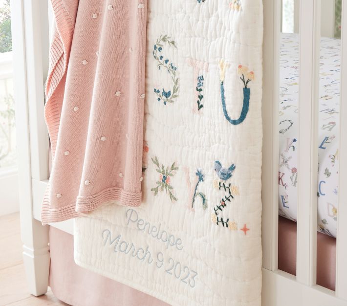 Floral ABC Baby Quilt