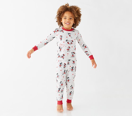 Disney Mickey Mouse Hearts Organic Pajama Set | Pottery Barn Kids