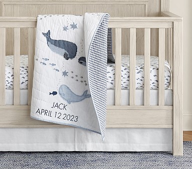 Whale baby quilt sale