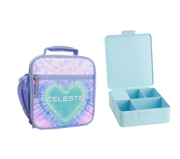 Mackenzie Lavender Heart Tie-Dye Lunch &amp; Bento Bundle, Set of 2