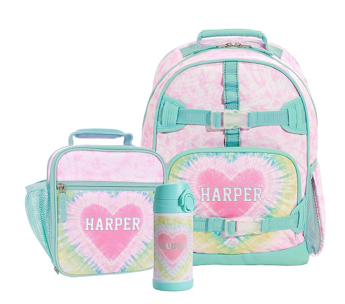 Mackenzie Pink Heart Tie-Dye Backpack &amp; Lunch Bundle, Set of 3