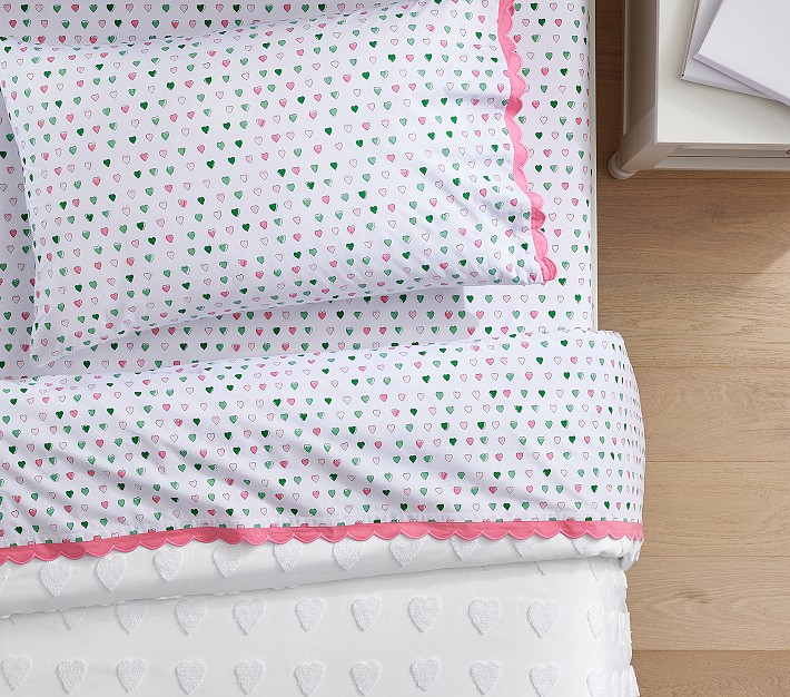 Roller Rabbit Multi Hearts Organic Sheet Set | Pottery Barn Kids