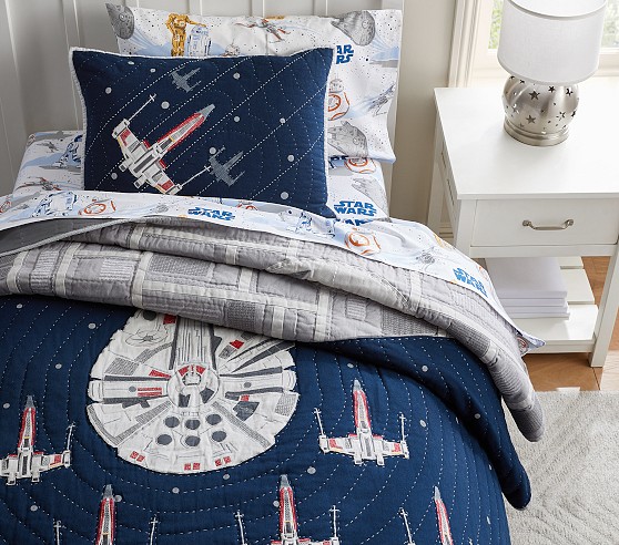 Pottery Barn Kids store Star Wars Twin Duvet and Flat sheet, like new