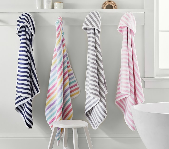 Organic Stripe Baby Hooded Towel