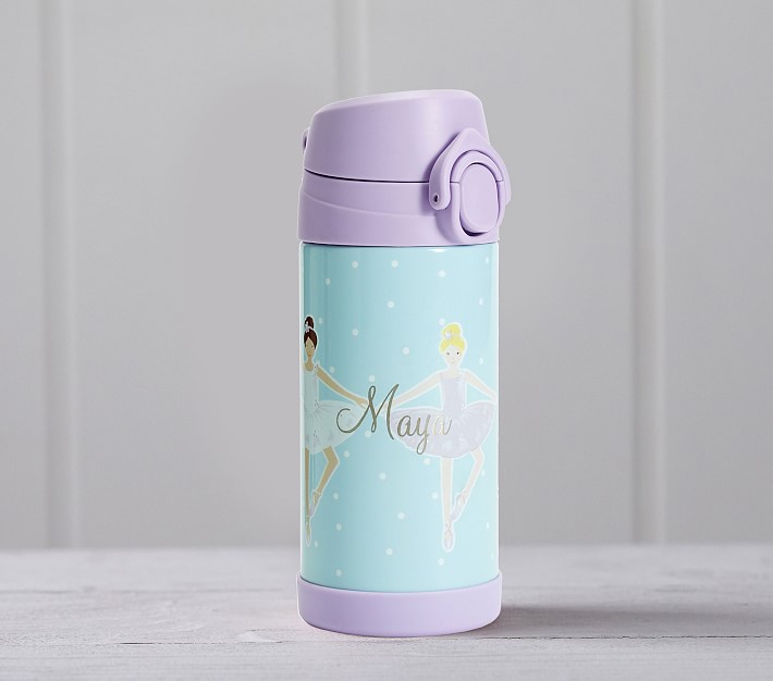 Mackenzie Aqua Dot Ballerinas Water Bottle