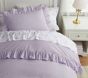 Chambray Ruffle Organic Duvet Cover &amp; Shams