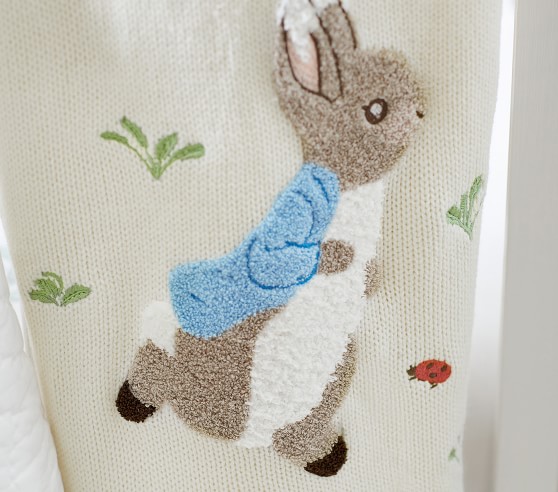 Peter Rabbit Heirloom Baby Blanket Ivory