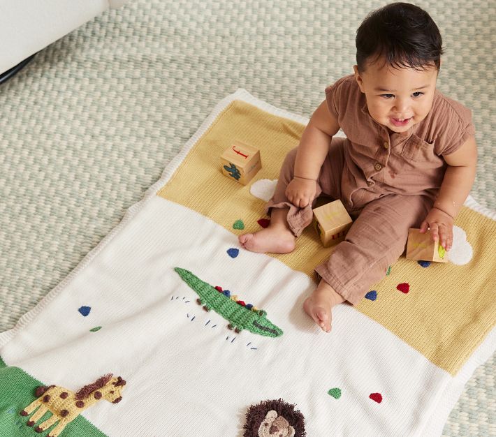 Safari Heirloom Baby Blanket