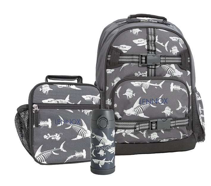 Mackenzie Gray Shark Bones Glow-in-the-Dark Backpack &amp; Lunch Bundle, Set of 3