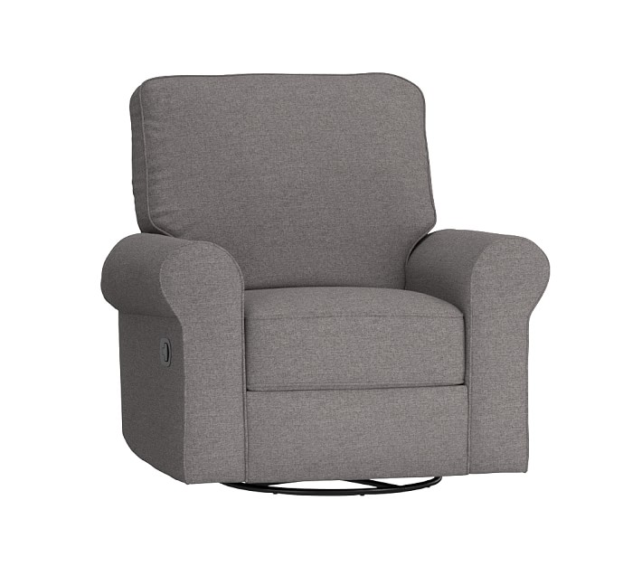 Open Box: Comfort Swivel Glider &amp; Recliner, Brushed Crossweave Charcoal