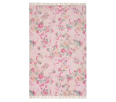 LoveShackFancy Cabbage Rose Wool-Blend Rug | Pottery Barn Kids