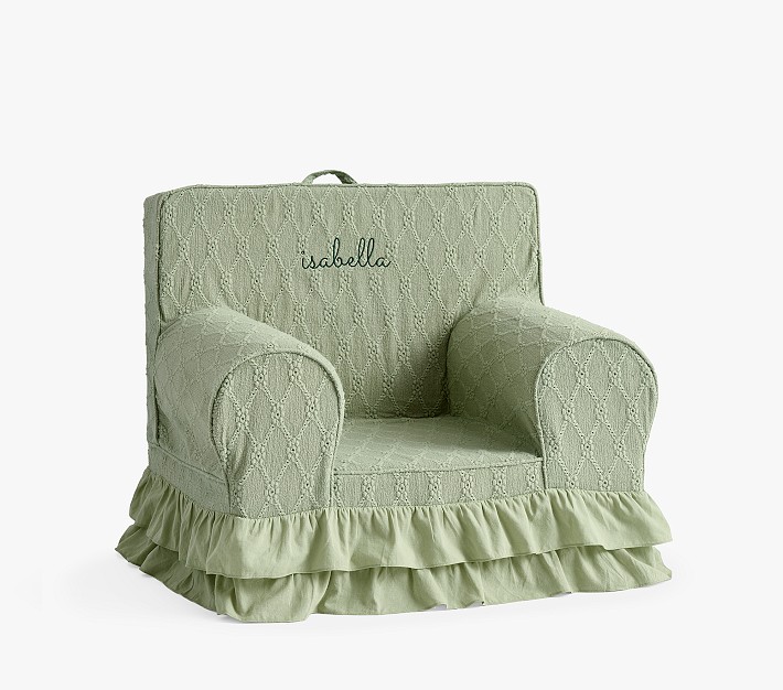 Kids Anywhere Chair&#174;, Trellis Ruffle Sage Slipcover Only