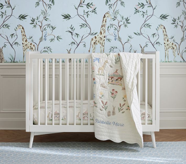 AERIN Carousel Organic Crib Fitted Sheet Pottery Barn Kids