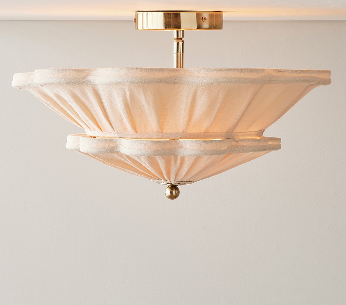 Julia Berolzheimer Linen Scallop Flush Mount