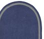 Custom Chenille Border Reversible Easy Clean Rug, Oval