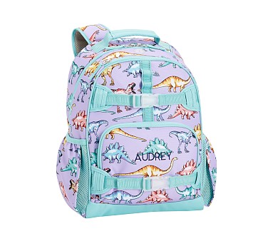 Pottery Barn good Mackenzie Purple Dino Backpack and Lunchbox