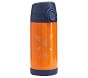 Mackenzie Orange Navy Trim Solid Water Bottle