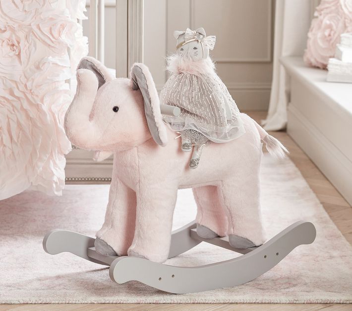 Monique Lhuillier Nursery Elephant Plush Toy Rocker Animal Rocker Pottery Barn Kids