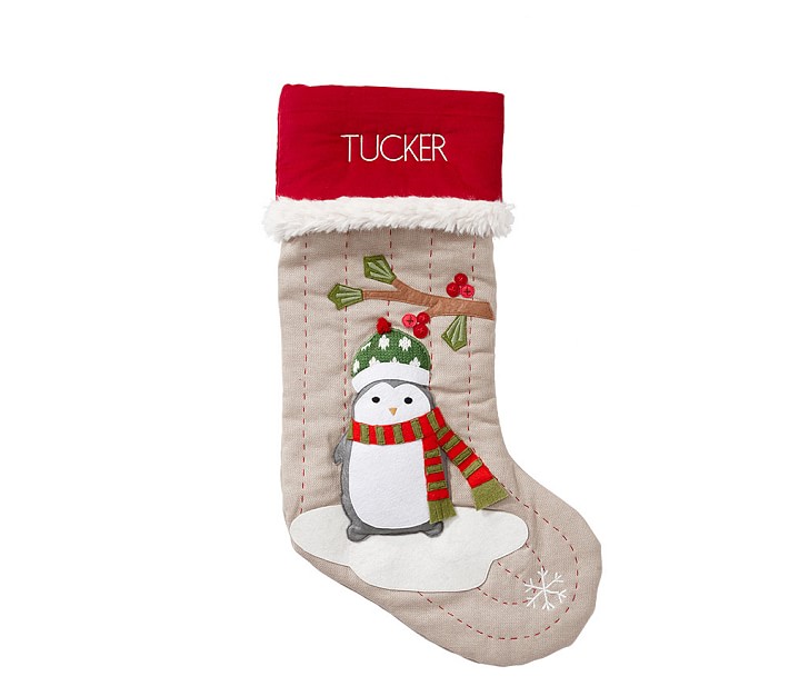 Penguin Woodland Christmas Stocking Pottery Barn Kids