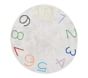 Machine Washable Numbers Round Rug