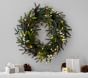 Lit Frozen Pine Wreath