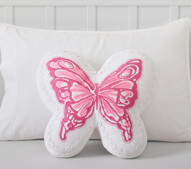 Pink butterfly pillow hotsell