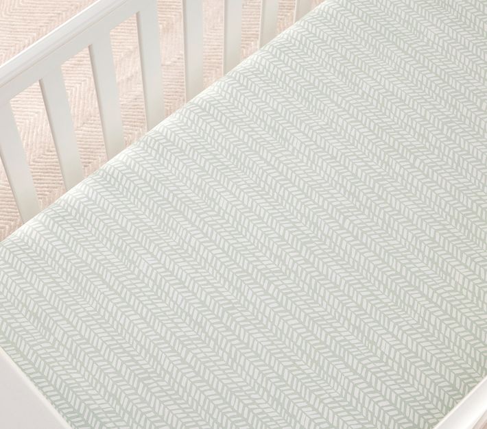 Sateen Chevron Crib Sheets Pottery Barn Kids