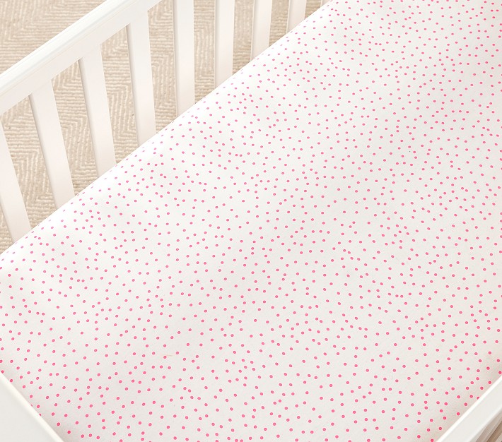 Monique Lhuillier Neon Dots Organic Crib Fitted Sheet