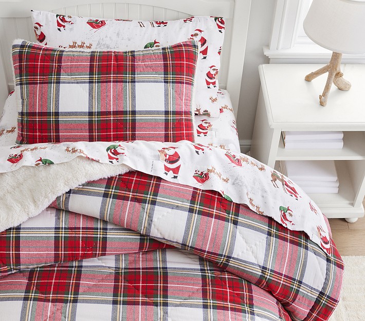 Morgan Plaid Sherpa Comforter &amp; Shams