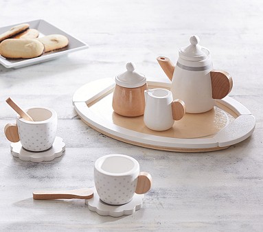 Pottery barn wooden tea set on sale