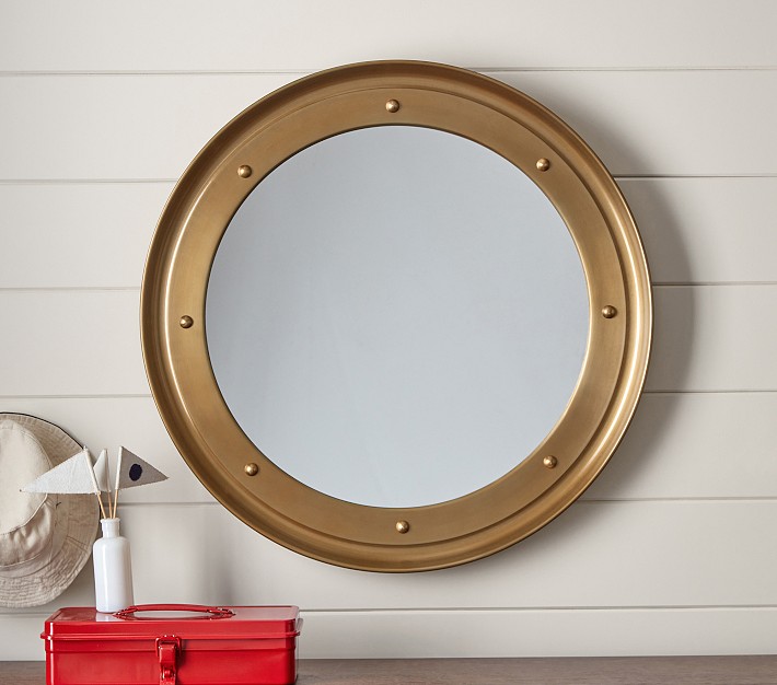 Rivet Round Mirror (28&quot;)