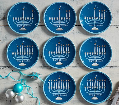 (1618) high quality Hanukkah by Pottery Barn plates