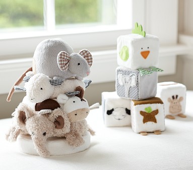 Farm Plush Blocks Stacker Baby Toy Pottery Barn Kids