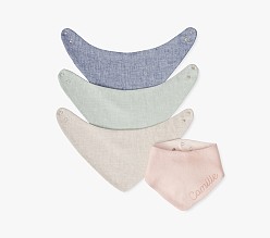 Linen Bandana Bib - Mixed Set of 4