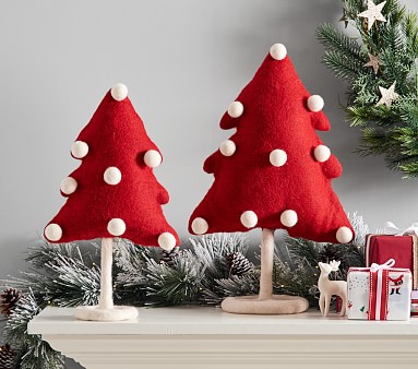 Pottery Barn Pom-Pom Felted deals Wool Christmas Tree Decor