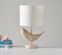 Carved Wood Whale Table Lamp