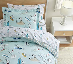 Peanuts® Snoopy® Surf Organic Duvet Cover & Shams