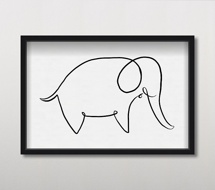 Elephant Outline Wall Art, 15x20