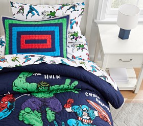 Pottery Barn Kids MARVEL 2024 Quilt Blanket Hulk Capt America Iron Man 68