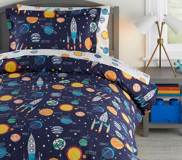 Solar System Glow-in-the-Dark Duvet Cover &amp; Shams