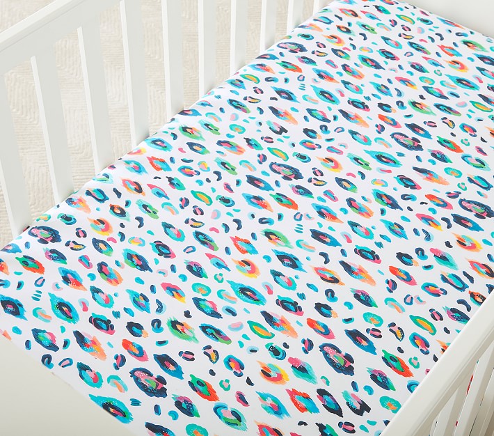 EttaVee Organic Leopard Crib Fitted Sheet