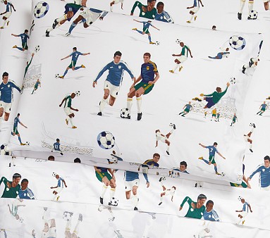 Vintage Organic Soccer Sheet Set Pillowcases Pottery Barn Kids