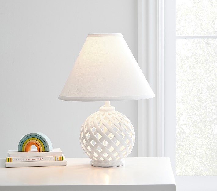 Ceramic Woven Lattice 3-Way Table Lamp