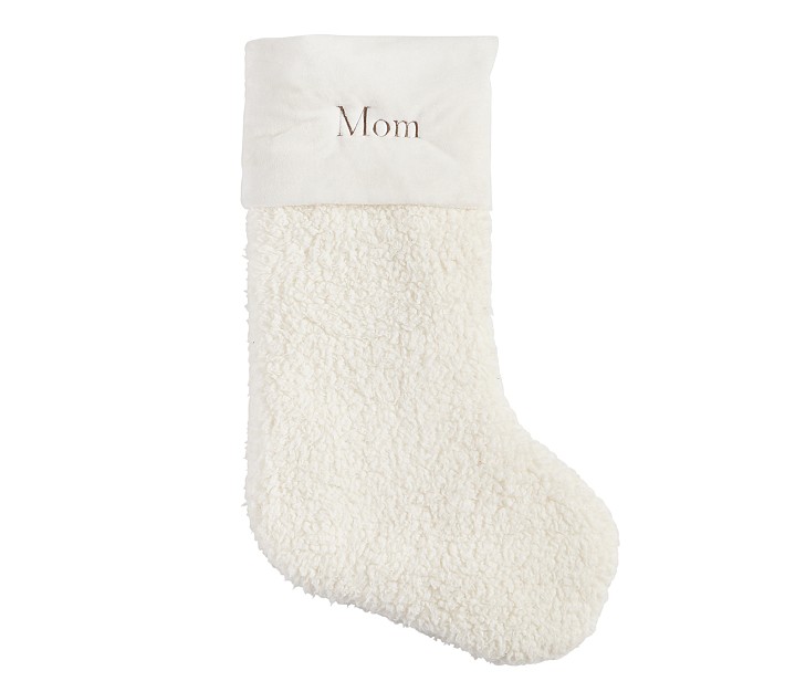 Ivory Sherpa Cozy Christmas Stocking