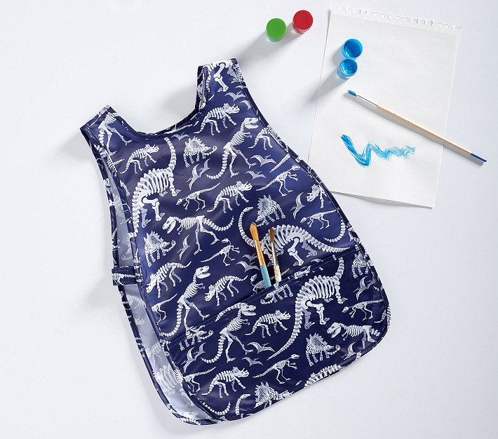 Navy Dino Bones Art Smock