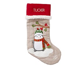 Penguin Woodland Christmas Stocking