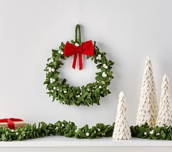 Small Felted Wool Mistletoe Wreath