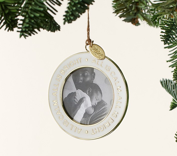 All Is Calm Enamel Frame Ornament Pottery Barn Kids